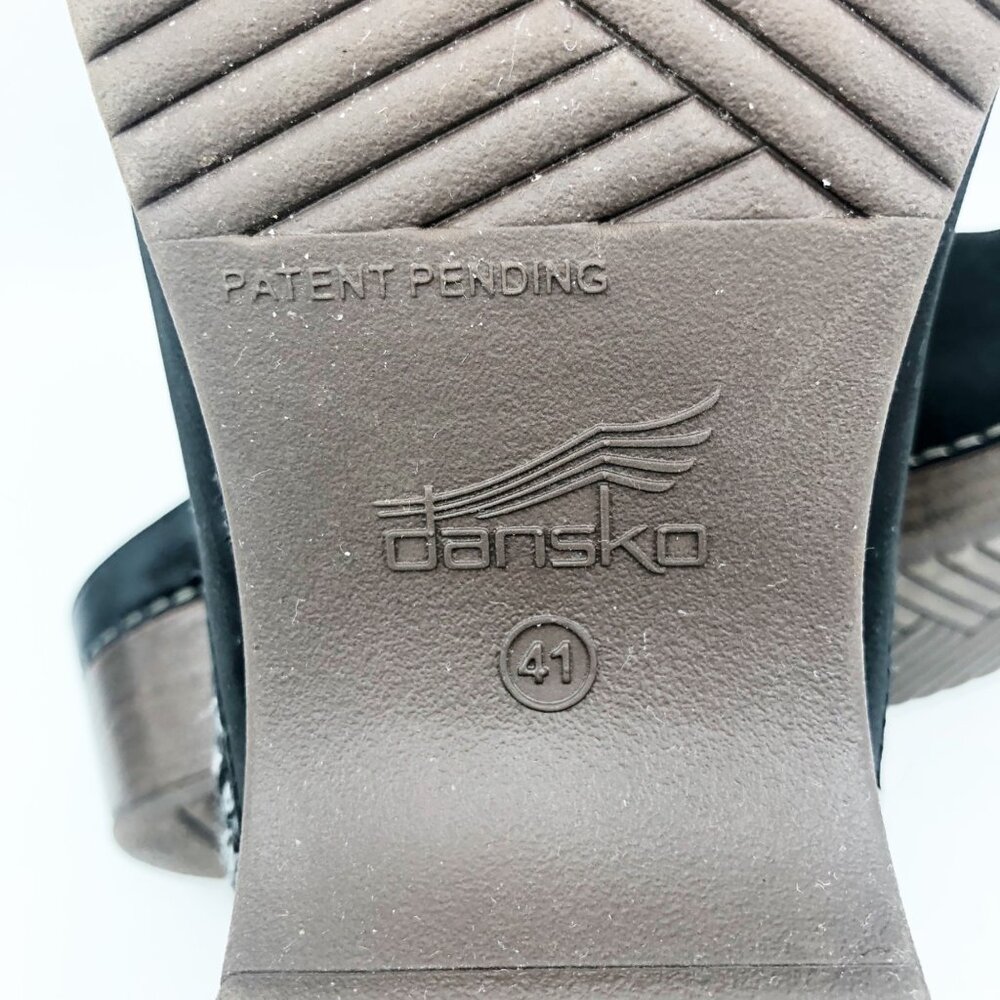 DANSKO Shoes Womens 11 Bev Slip On Black Leather Mules Casual Minimalist Neutral - Picture 9 of 10